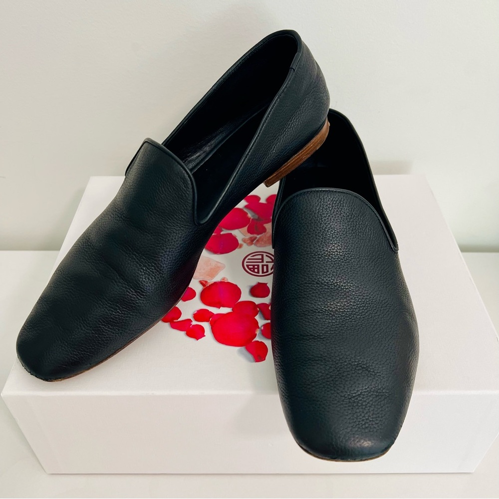 Vince Black Leather Women's Loafers